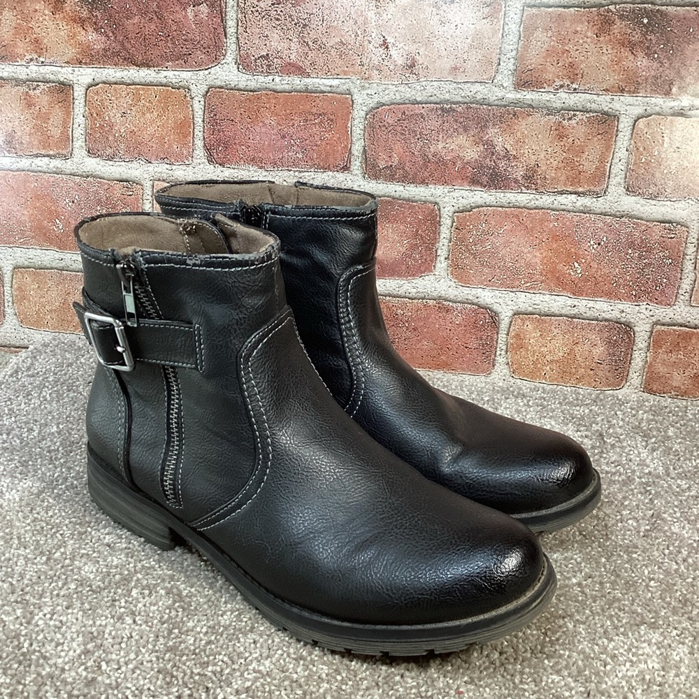 Natural Soul Bariano Womens black moto boots size 9